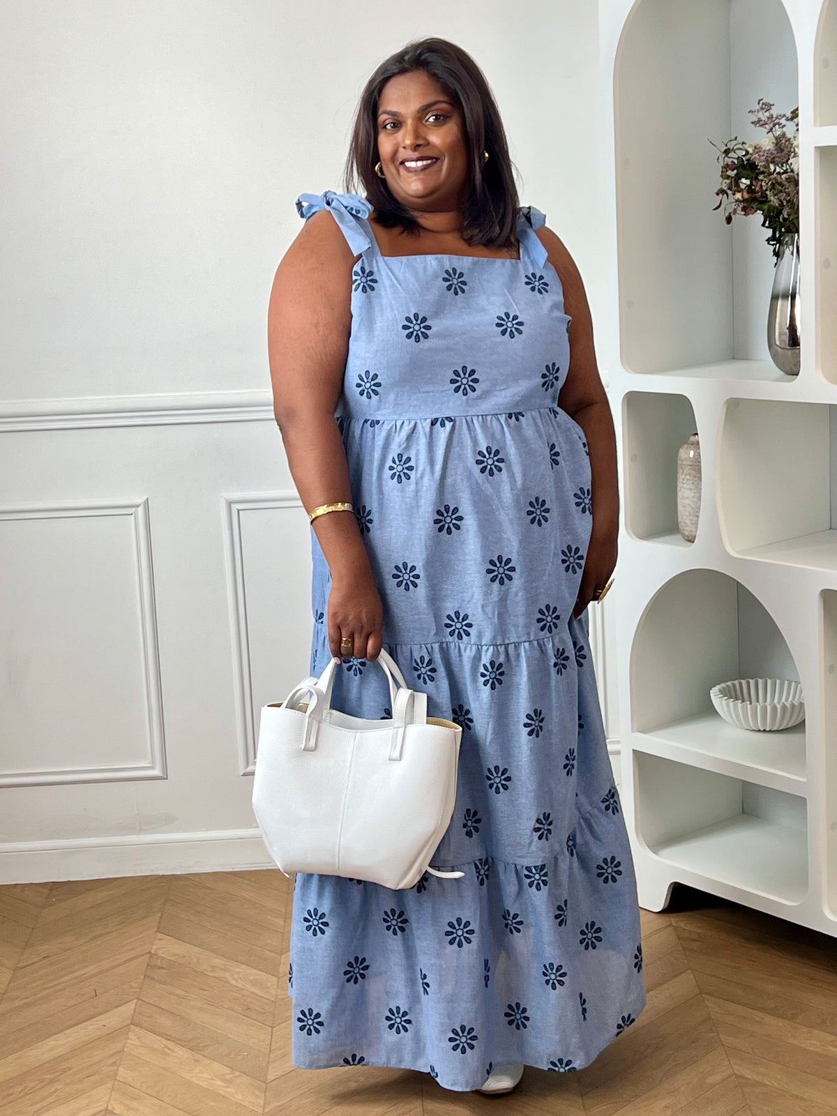 Robe longue bleue grande taille : Siena