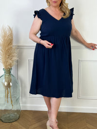 Blue cotton gauze dress: Cynda