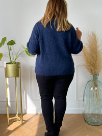 Gilet bleu marine Made in Italie curve : Caroline - Loïcia