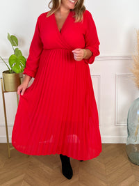 Robe rouge manches longues Curve : Ophelie