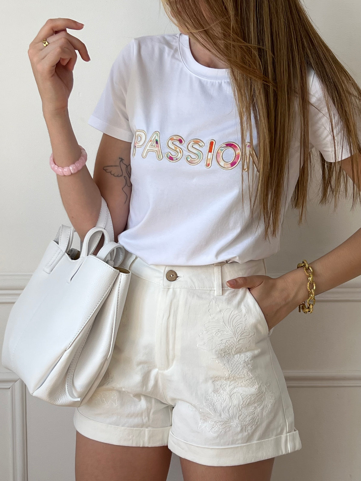 Tee-shirt écru : Passion