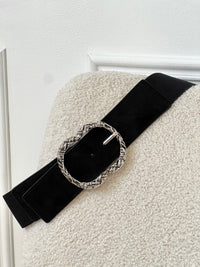 Ceinture noire et argentée grande taille : Nala