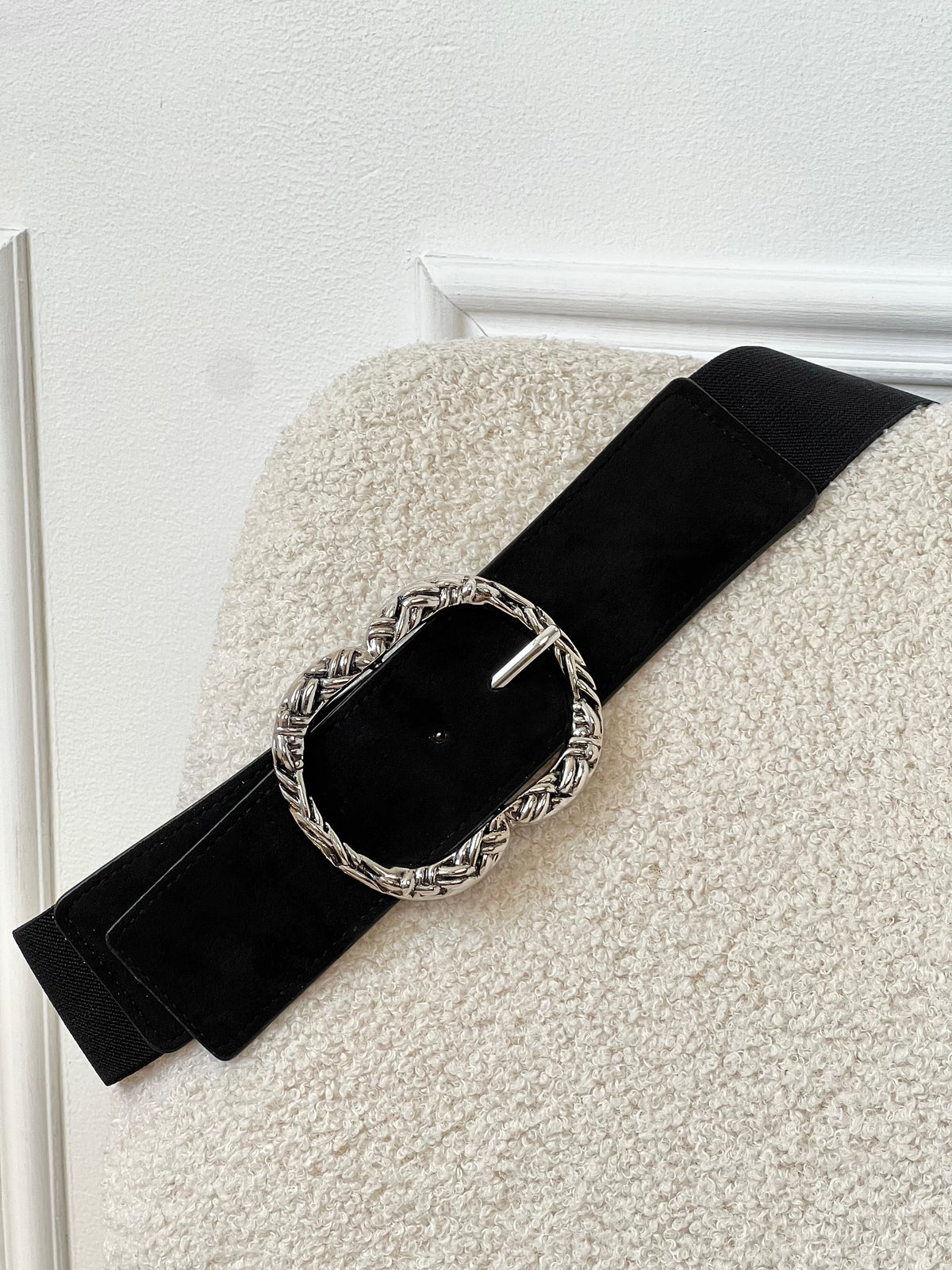 Ceinture noire et argentée grande taille : Nala