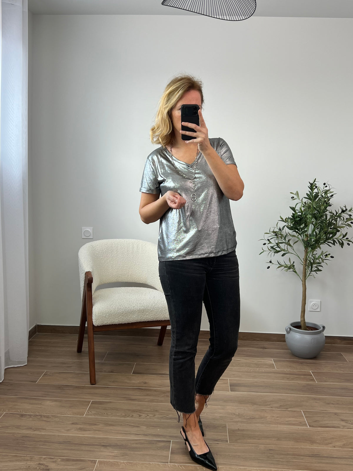 T-shirt argenté : Celeste