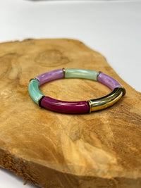 Bracelet vert d'eau et violet : Isabeau