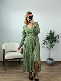 Robe longue verte à motifs : Elvalia