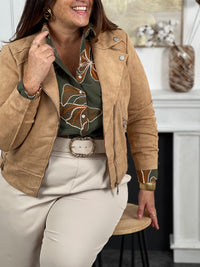 Chemise kaki grande taille : Serena
