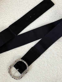 Ceinture noire et argentée grande taille : Nala