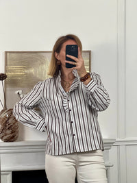 Ecru patterned shirt: Capucine