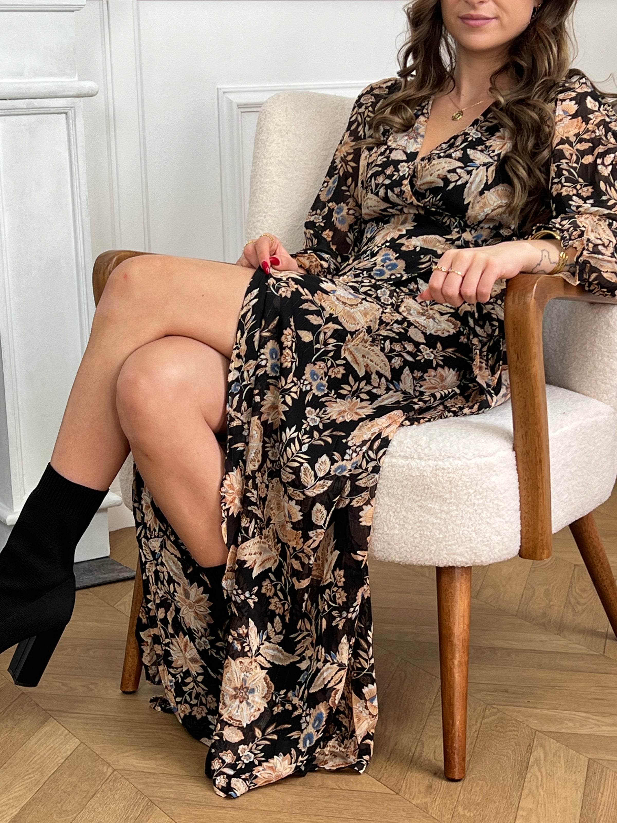 Robe longue à motif : Oliane - Loïcia