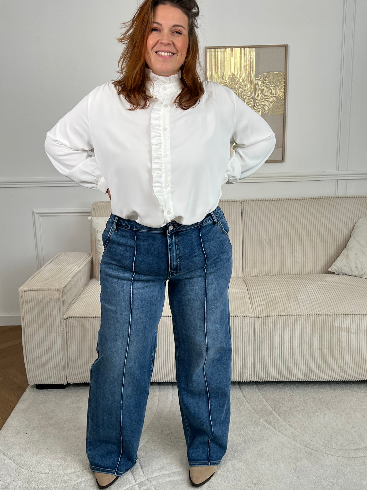 Jean bleu wide leg : Aelios