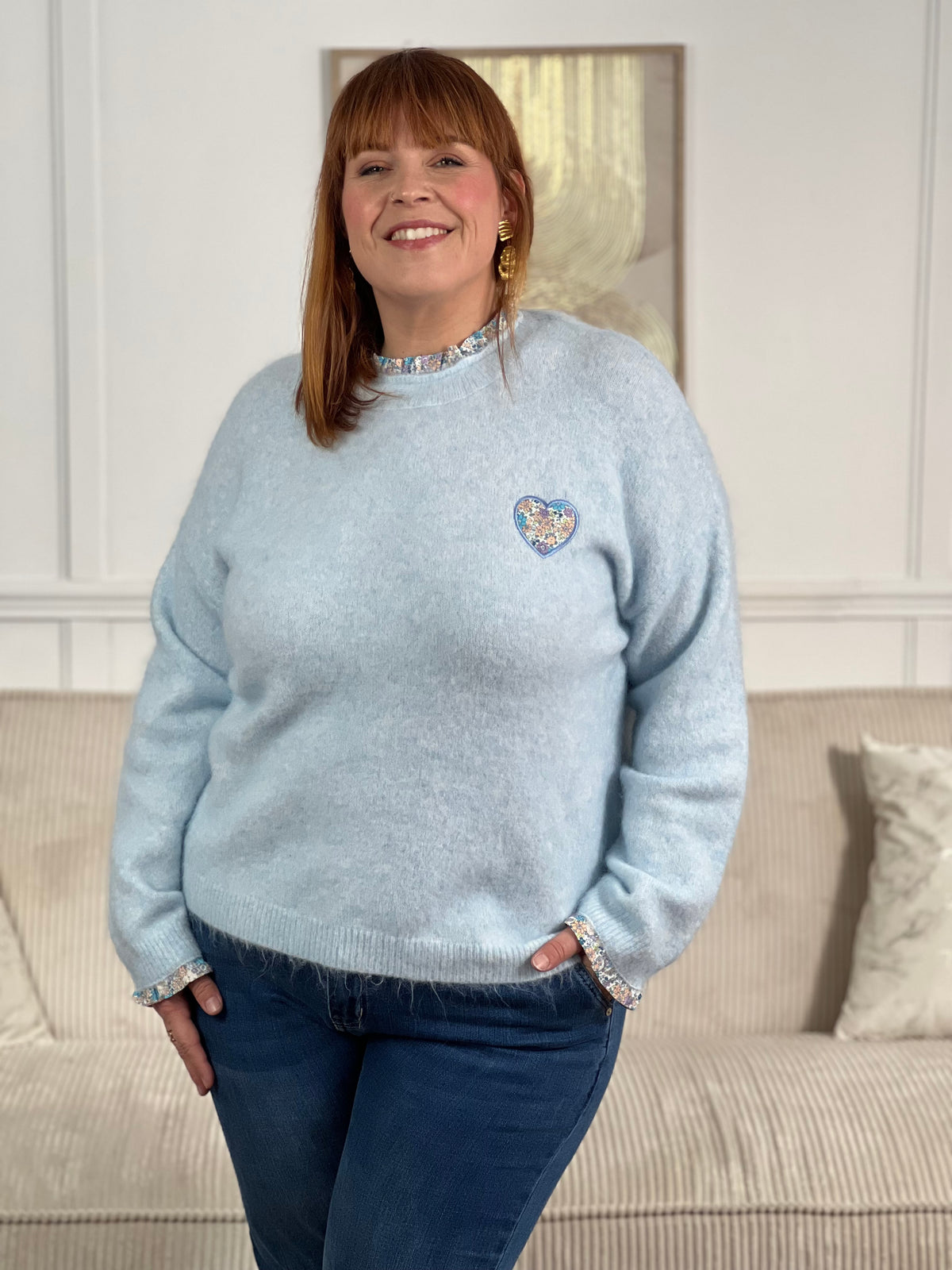 Pull bleu grande taille : Zoe