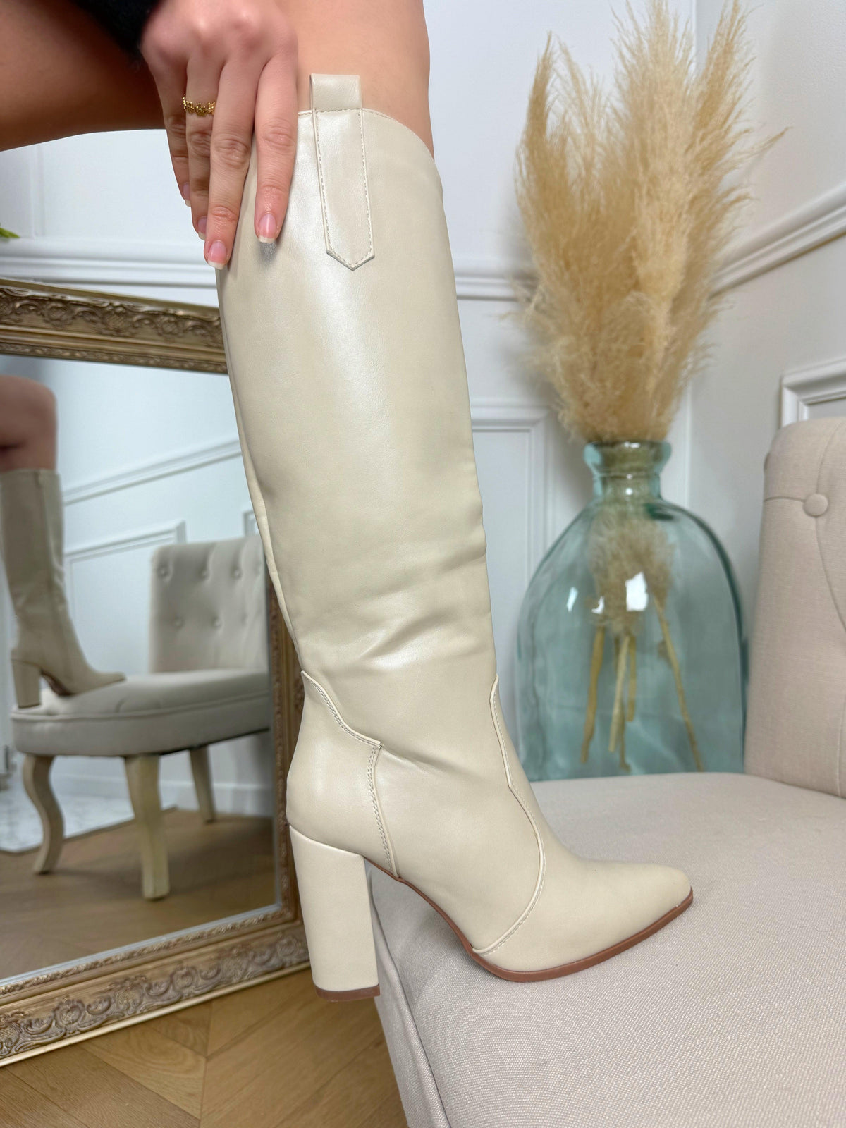 Bottes beige : Irina - Loïcia