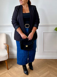 Jupe longue bleu foncé en jean : Amber