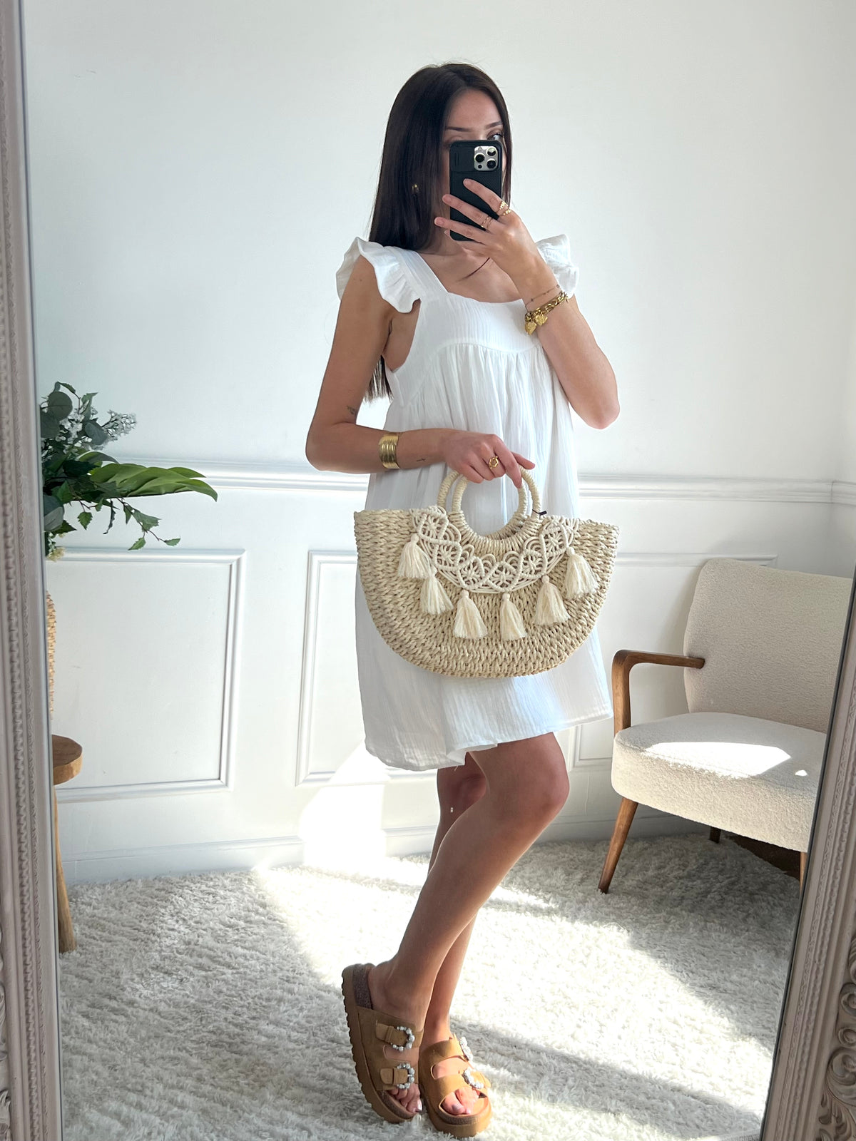 Robe courte écrue : Nastasia