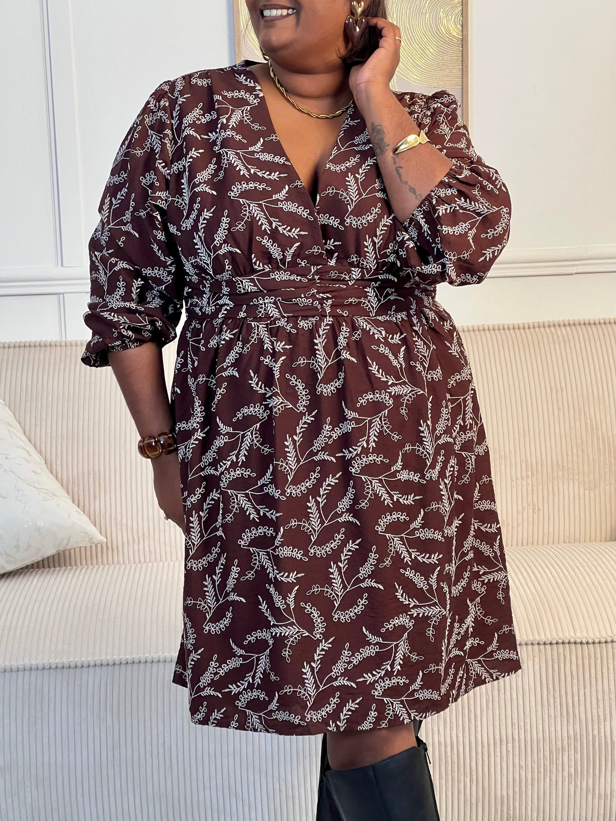 Robe courte à motifs grande taille : Lynaia