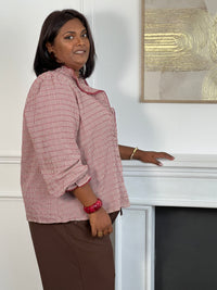 Chemise bordeaux à motifs grande taille : Angelia