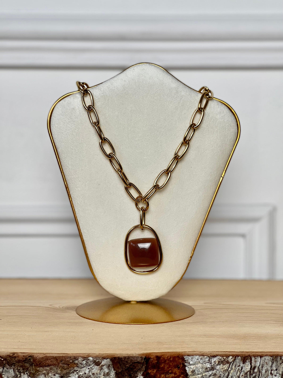 Collier marron : Alia - Loïcia