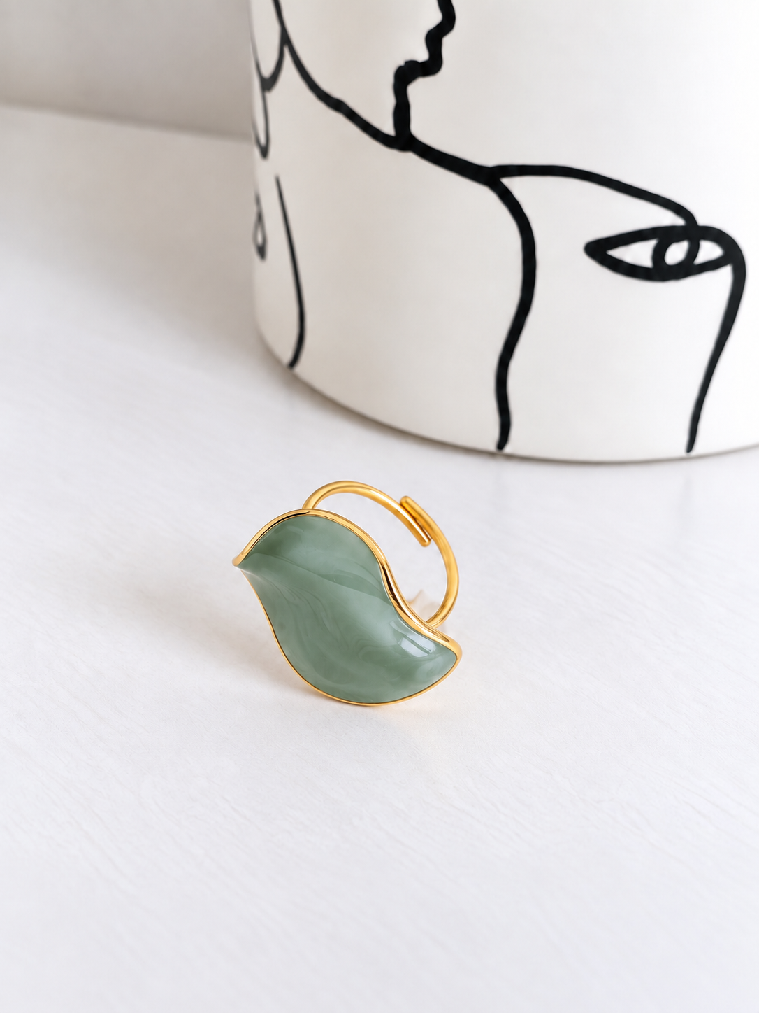 Bague vert et dorée : Liwen