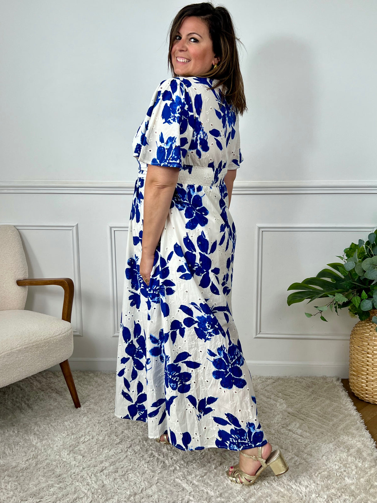 Robe longue à motifs grande taille : Christelle