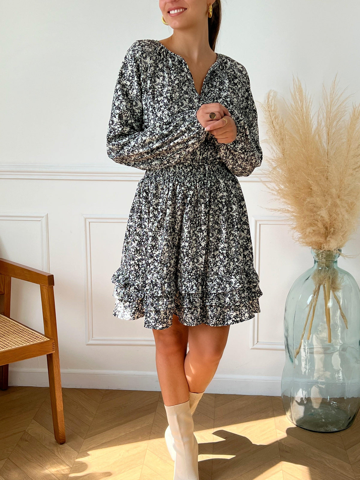 Robe courte à motif : Adriana - Loïcia