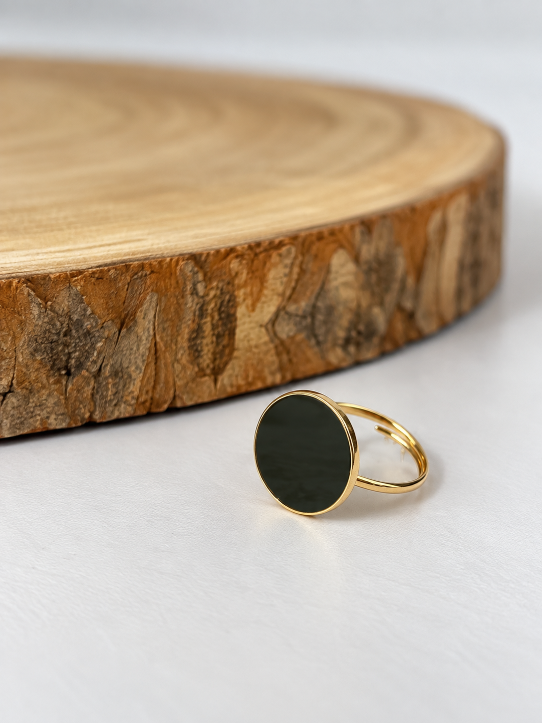 Bague kaki et dorée : Nela