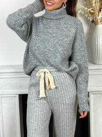 Pantalon rayé gris : Toma - Loïcia