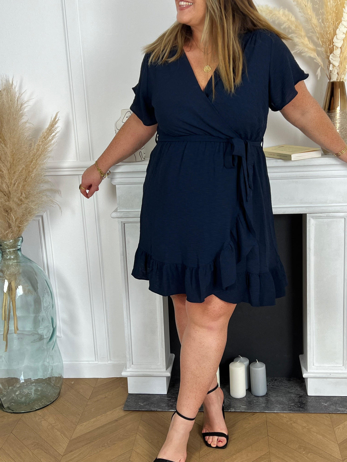 Robe courte bleu marine Curve : Palmyre - Loïcia