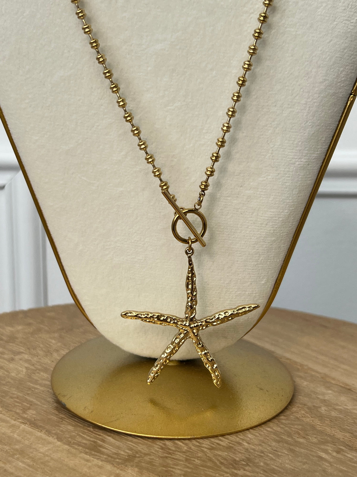 Collier long doré : Stelia
