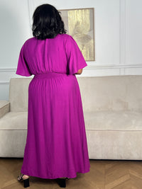 Robe longue violette grande taille : Kyra