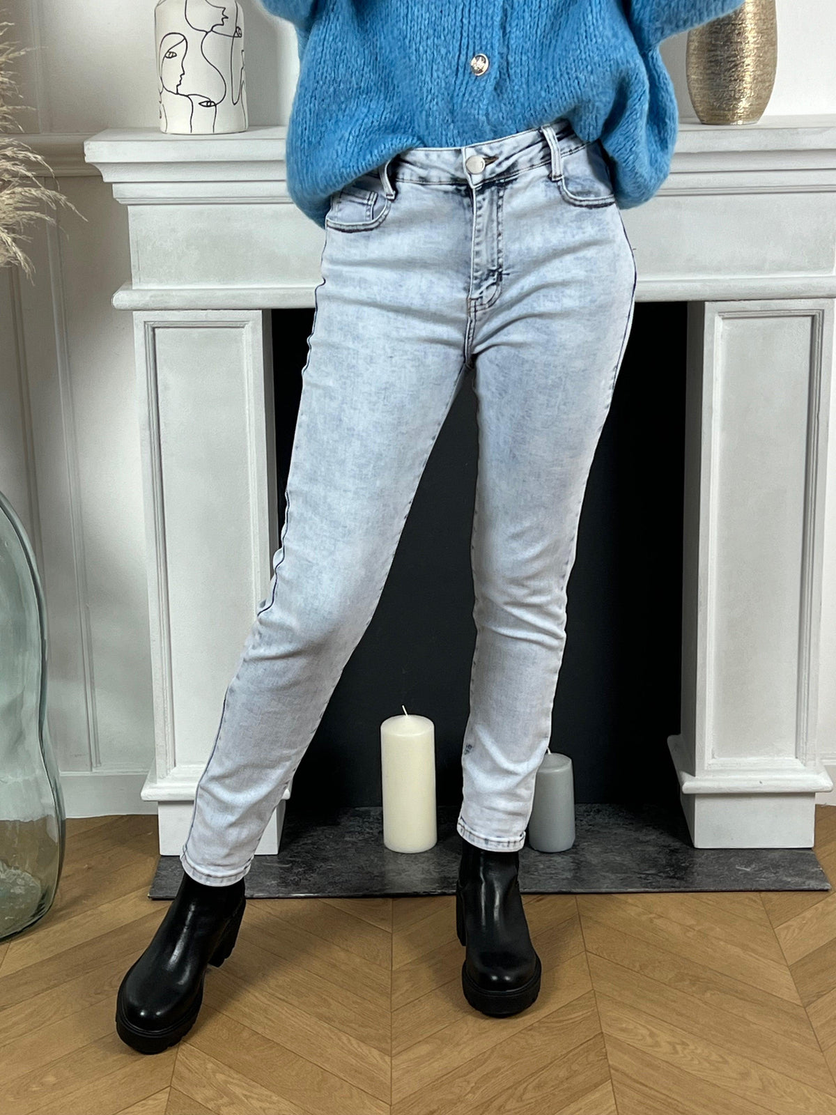 Jean bleu taille haute : Lucile - Loïcia