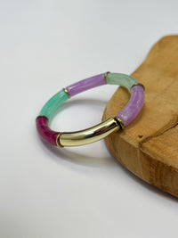 Bracelet vert d'eau et violet : Isabeau