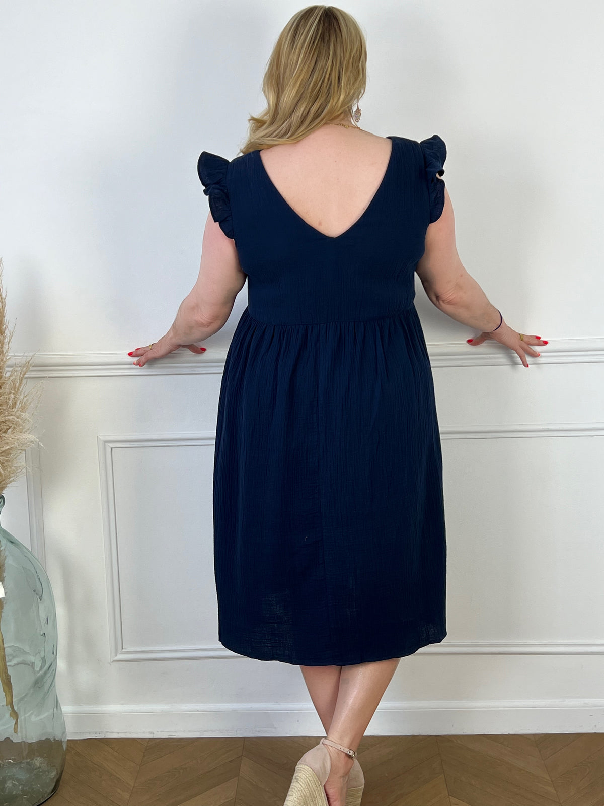 Blue cotton gauze dress: Cynda