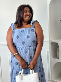 Robe longue bleue grande taille : Siena