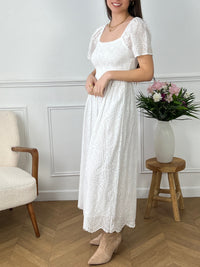 Ecru bohemian long dress: Lyam