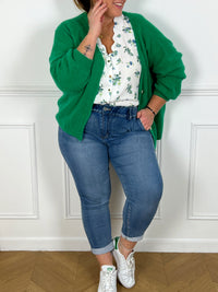 Gilet vert clair grande taille : Caroline