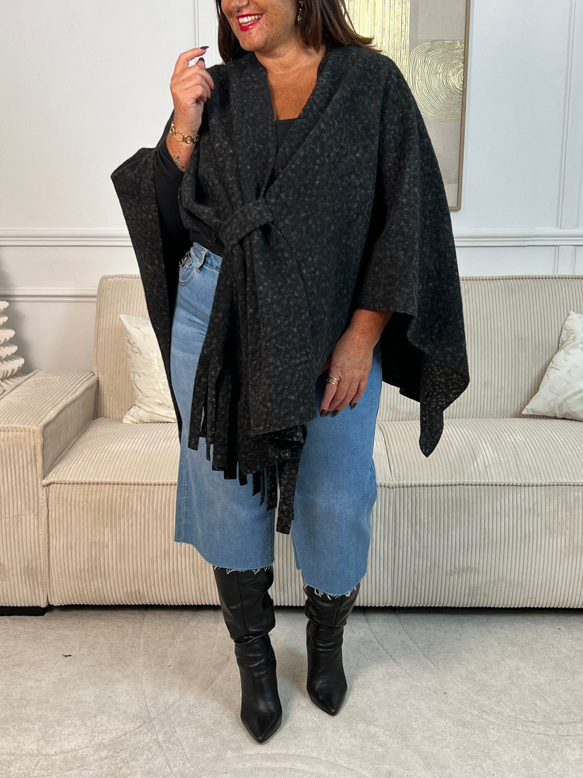 Bermuda long en jean grande taille : Maely