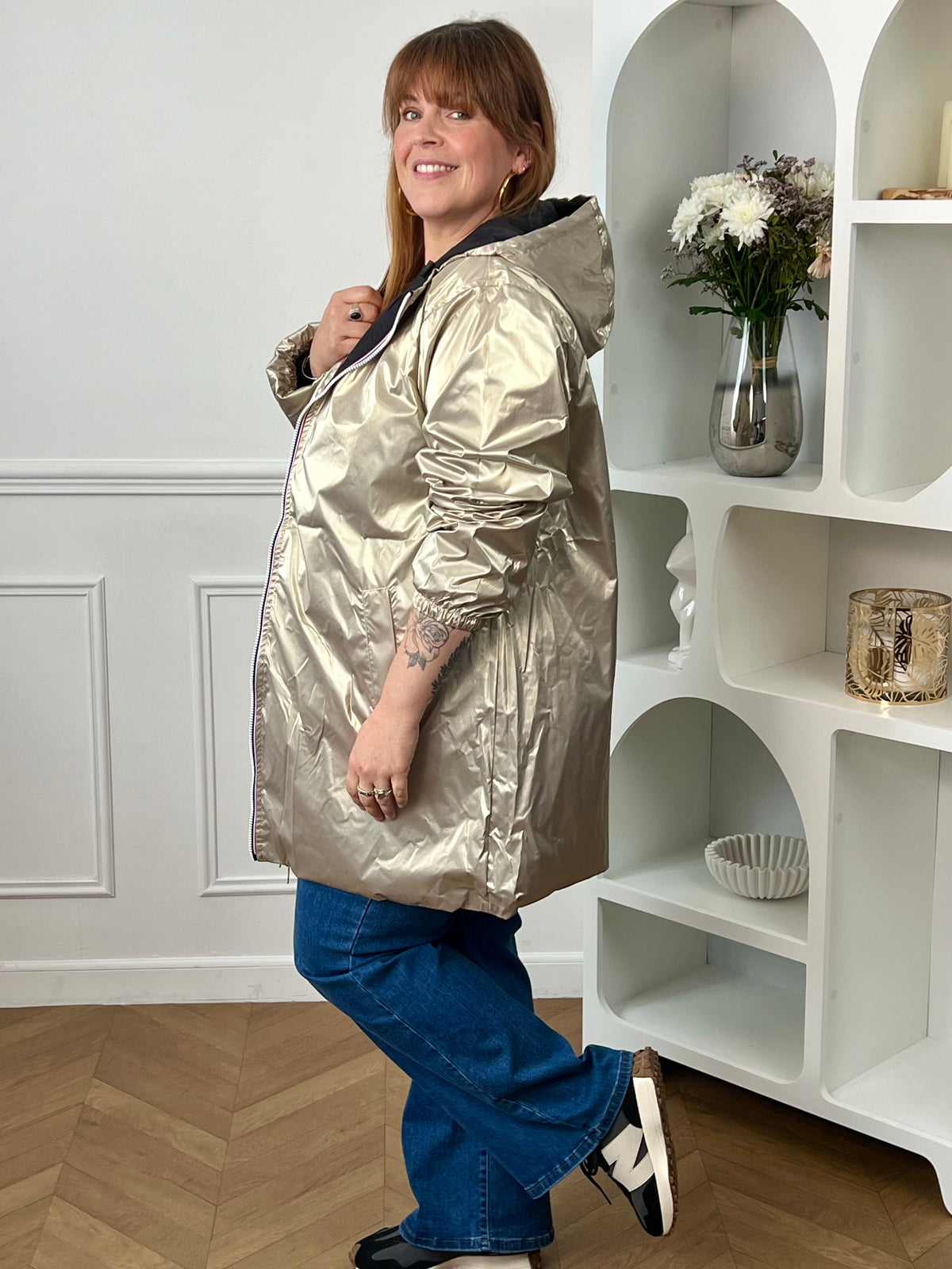 Parka réversible dorée/noire grande taille : Taby