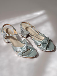 Silver high-heeled sandals: Marion