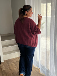 Gilet bordeaux grande taille : Caroline