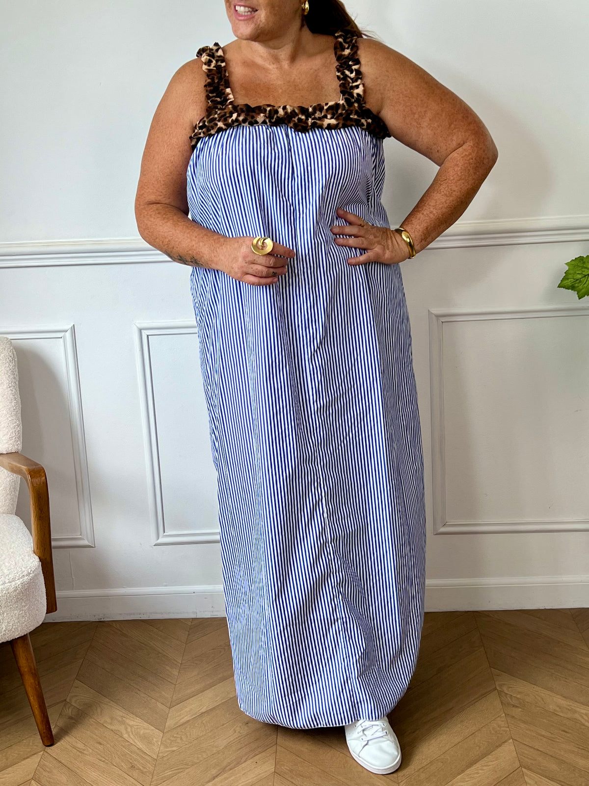Plus-size striped dress: Luno