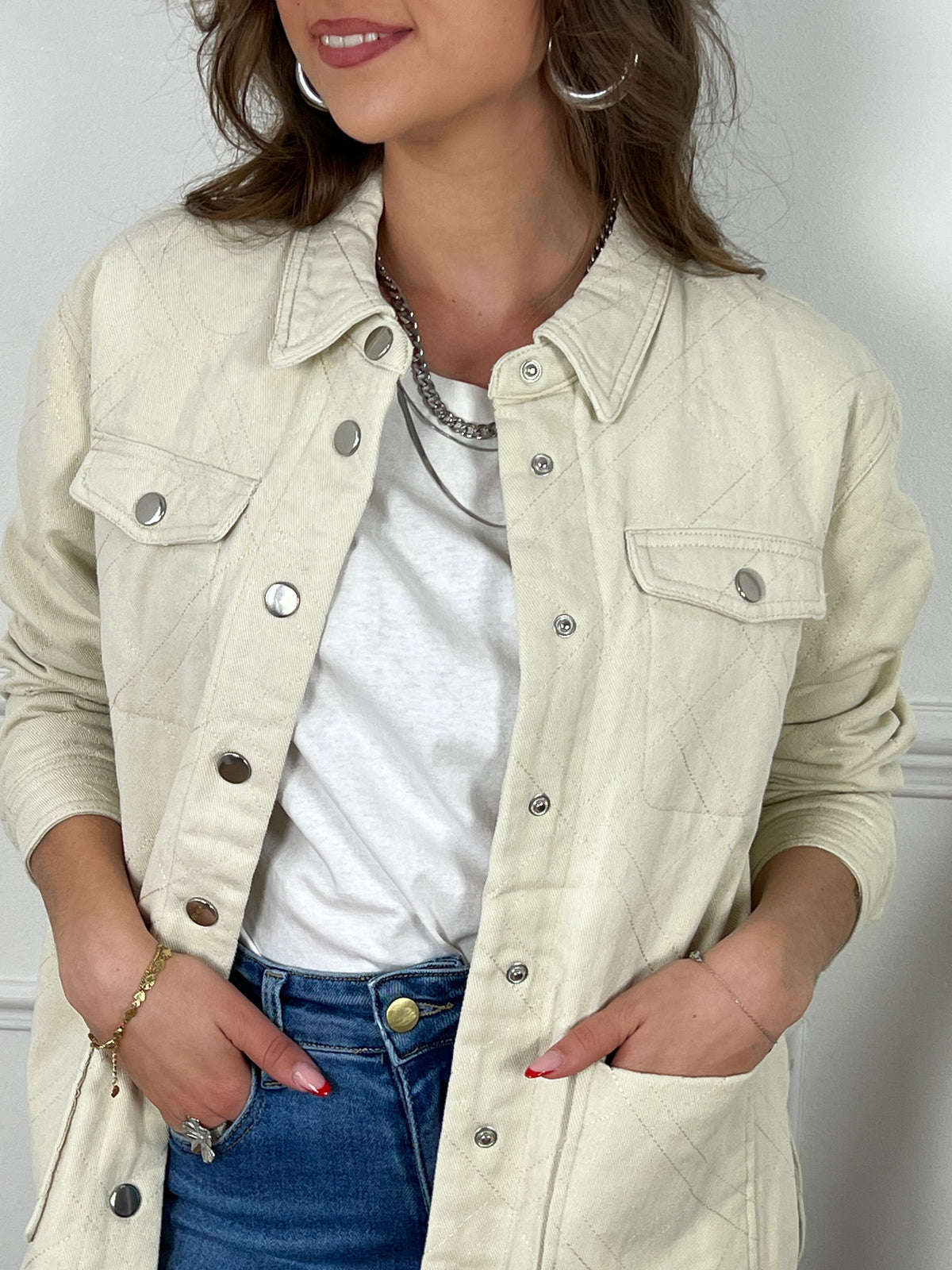 Veste matelassée beige : Zao