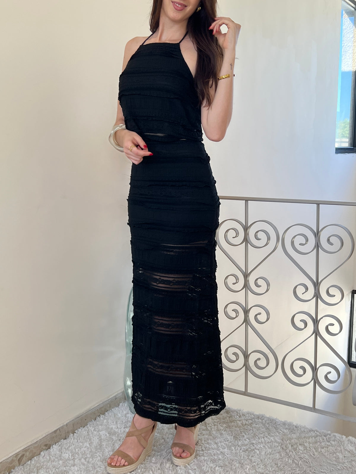 Ensemble noir top et jupe : Denia