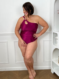 Fuchsiafarbener Badeanzug, Einteiler, Curve: Nayla