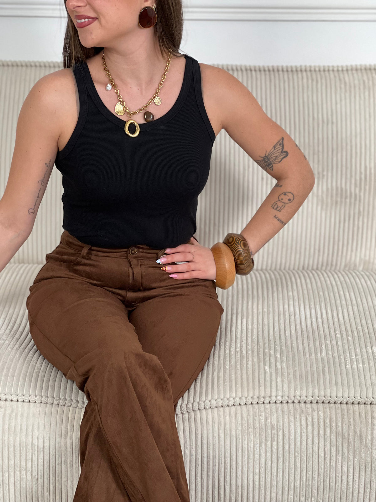 Pantalon marron : Althéa