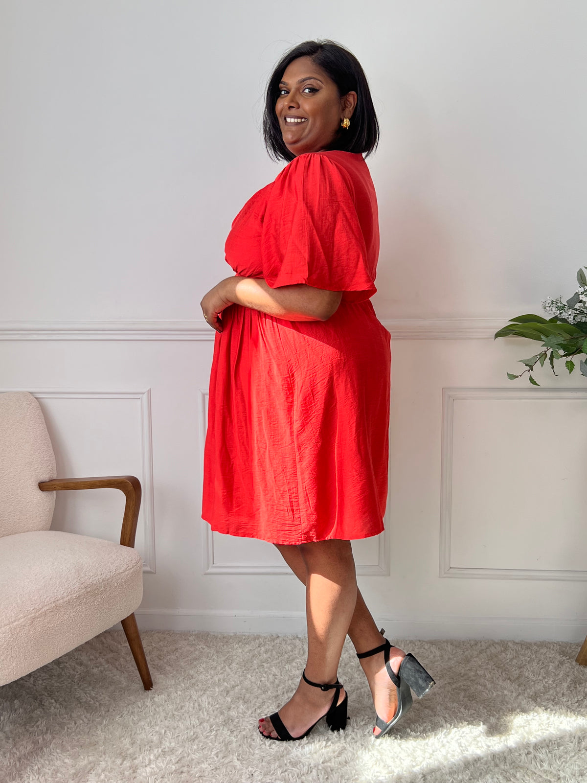 Robe courte rouge : Noeline