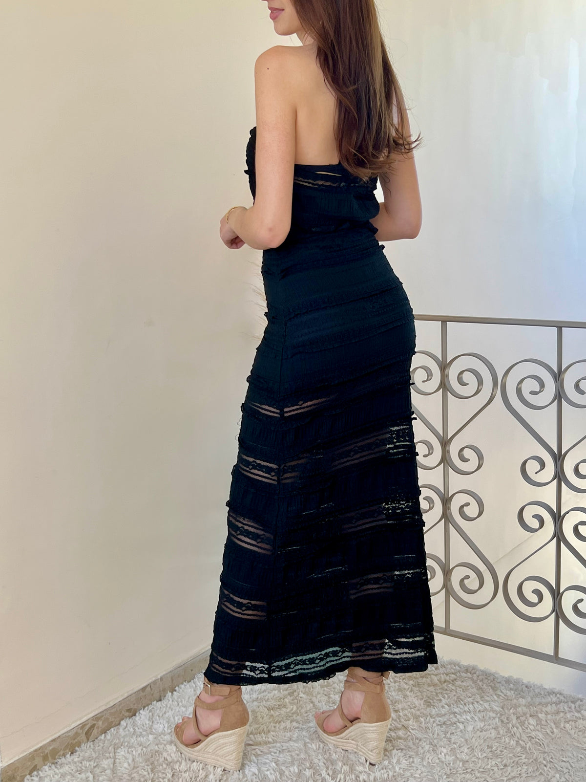 Ensemble noir top et jupe : Denia