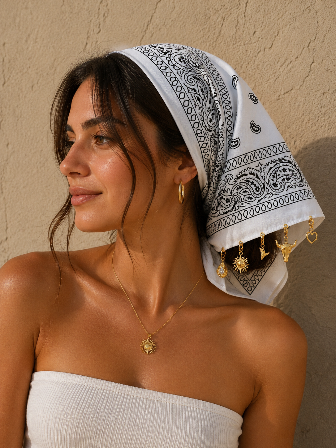 Foulard charms blanc : Chamy