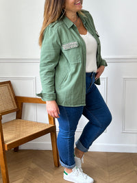 Khaki plus size jacket: Misha