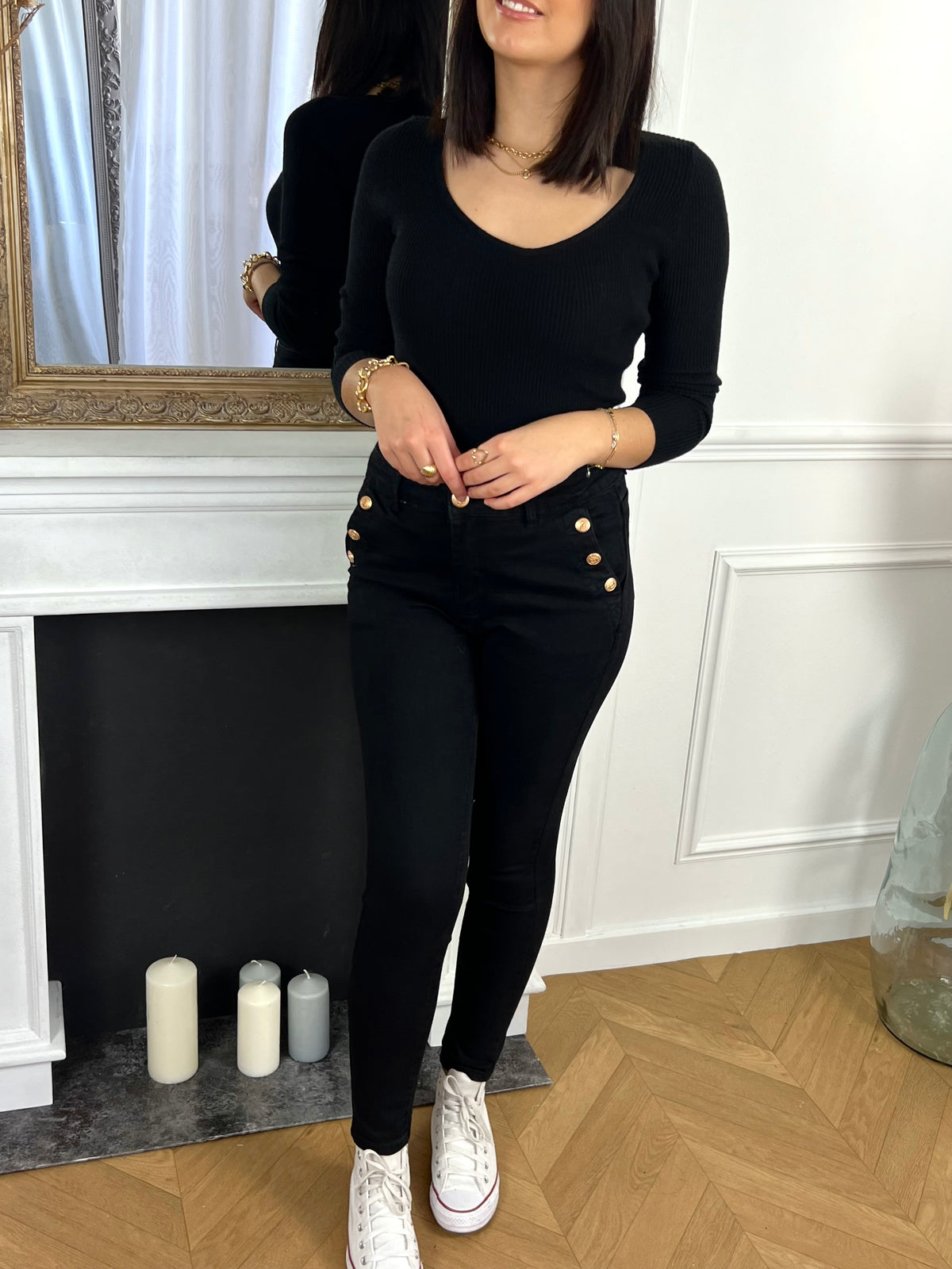 Schwarze Skinny Jeans: Manon